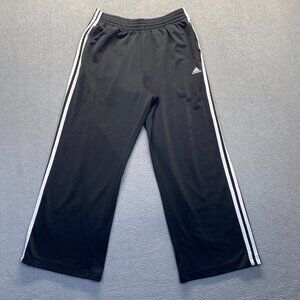 Vintage Adidas Sweatpants Men’s Medium Track Pants Black Baggy Wide Leg Y2K 00s